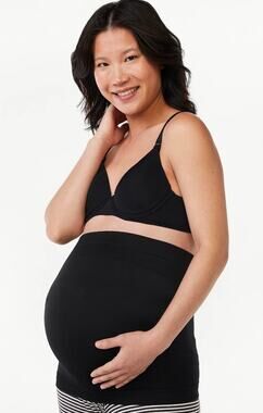 Joyspun Women's Maternity seamless bump Support Band S/M Black Pullover style